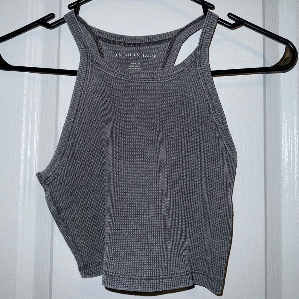 American Eagle Gray Ribbed Tank Top